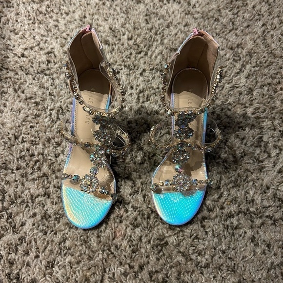 Azalea Wang Keeping It Real Chunky Heels Sandal Mermaid - Picture 2 of 8